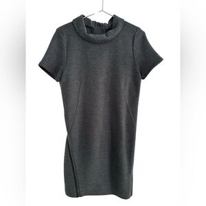 Theory Dark Grey Wool Blend Cowl Neck Dress. SZ 12